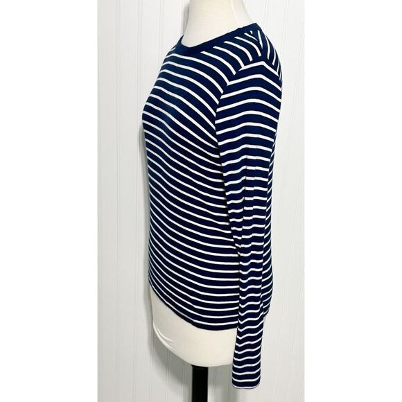 So Women's Striped‎ Crew Neck Pullover Long Sleeve Top Blue White Size Medium - Picture 9 of 9